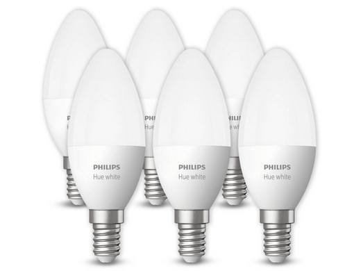 6x Philips Hue LED-Lampe | 5,5 W | Warmweiß | E14