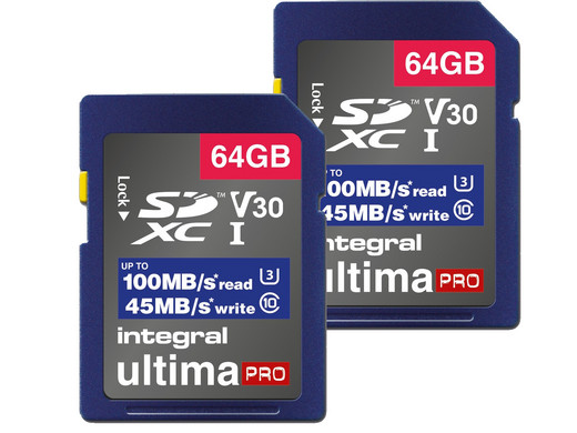 2x Integral 64GB UltimaPro SD Kaart | SDXC | UHS-1 | U3