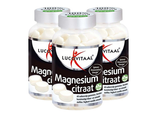 3x Lucovitaal Magnesium Citraat Gummies | 180 Stuks