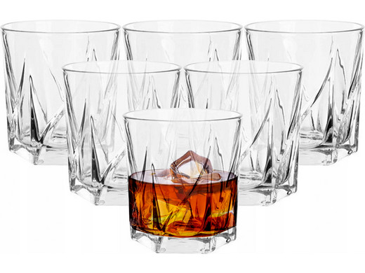 6x Luxe Whiskey Glas | 330 ml