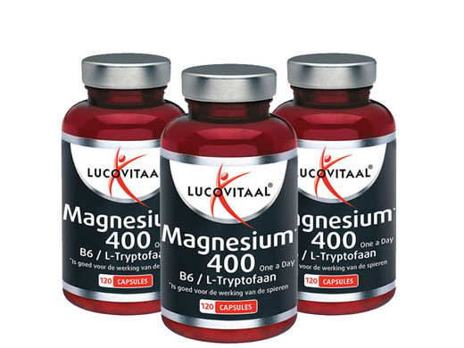 3x Lucovitaal Magnesium B6 L-Tryptofaan | 360 Capsules