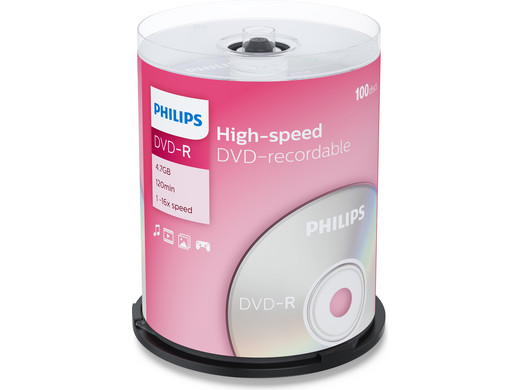 100x Philips 4.7 GB DVD-R | DM4S6B00F