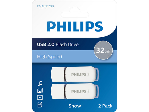 2x Philips 32 GB USB 2.0 Stick | Snow Edition