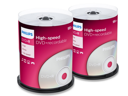 200x Philips 4.7 GB DVD+R | 16x Speed | DR4S6B00F
