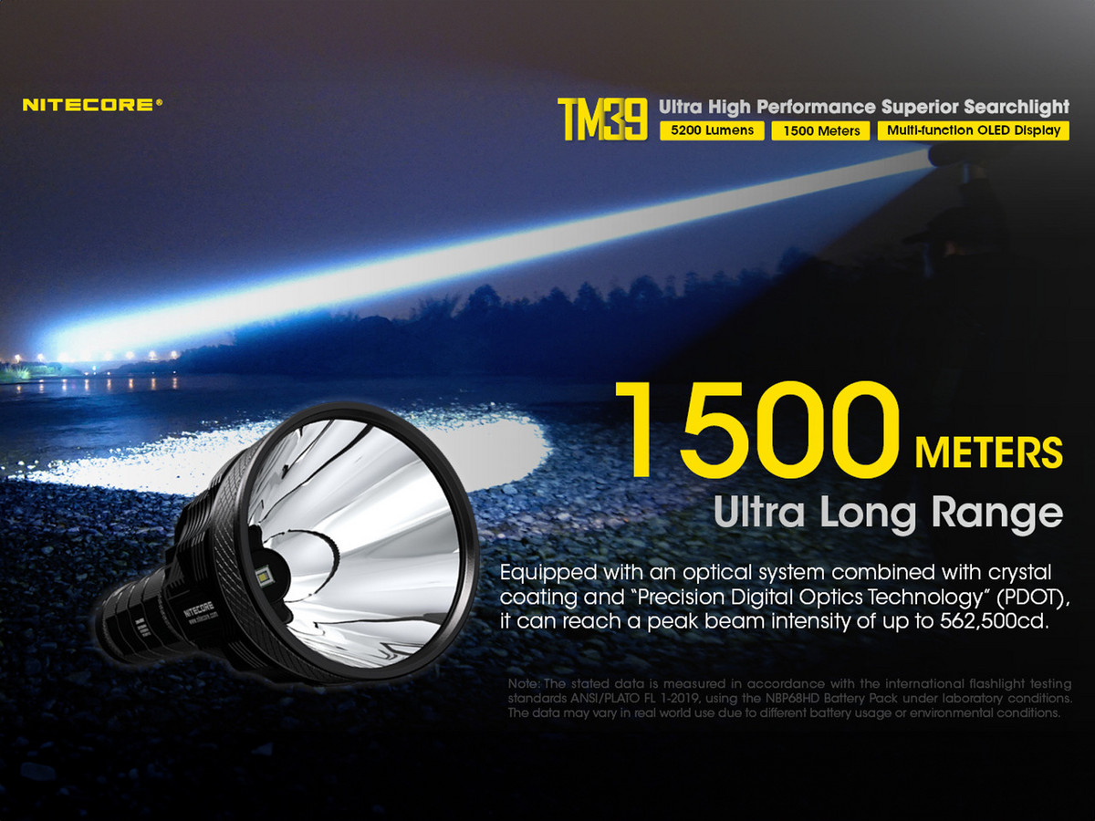 Lampe Torche Nitecore TM39 5200 Lumens longue portée 1500 mètres
