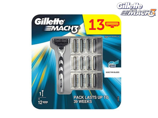 Gillette Mach 3 houder + 13