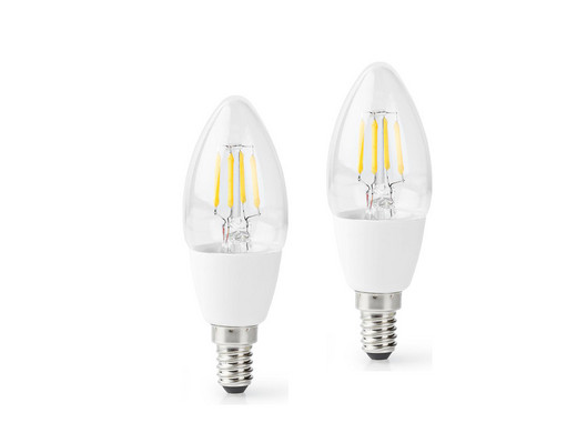 2x Nedis SmartLife LED Filamentlamp| E14 | Wi-Fi
